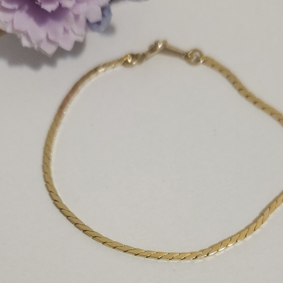 Vintage Avon 14K Gold Filled 1/20 Square Chain Link Bracelet 7.5" Long Unisex - Picture 6 of 12